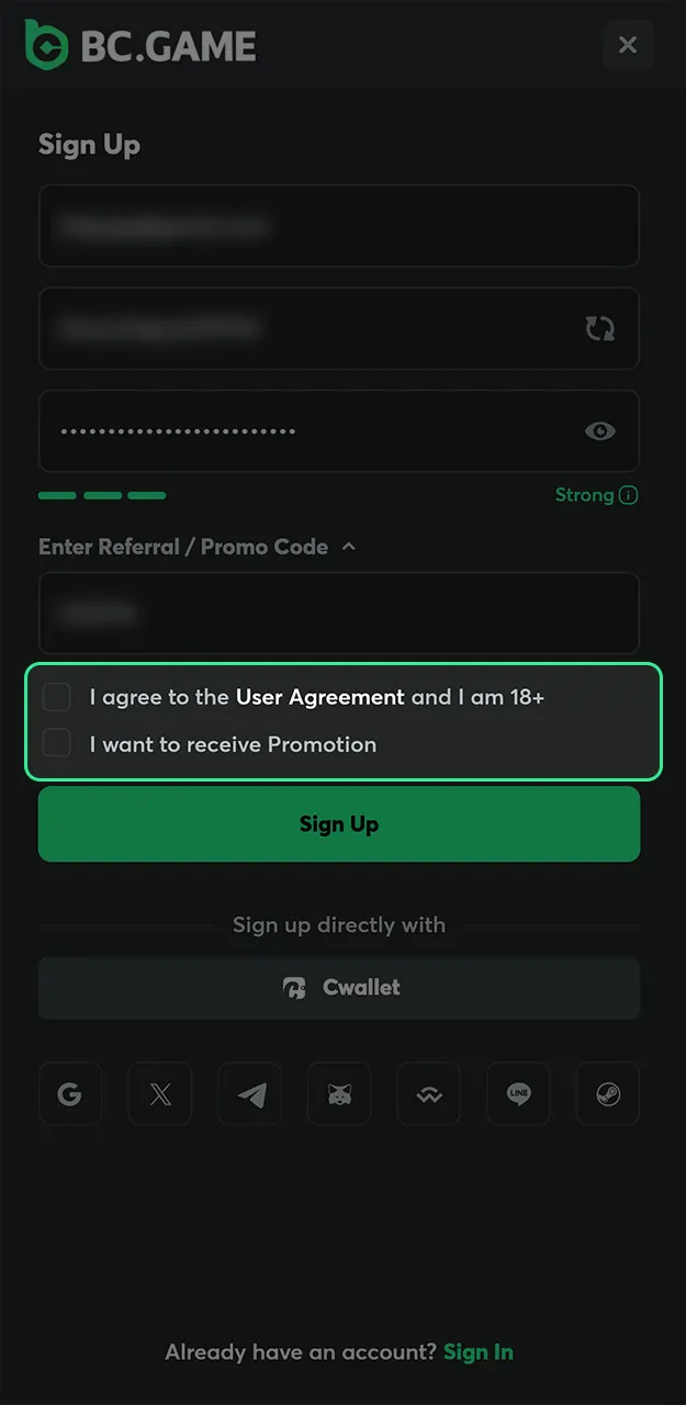 Create a BC Game account to play Limbo.