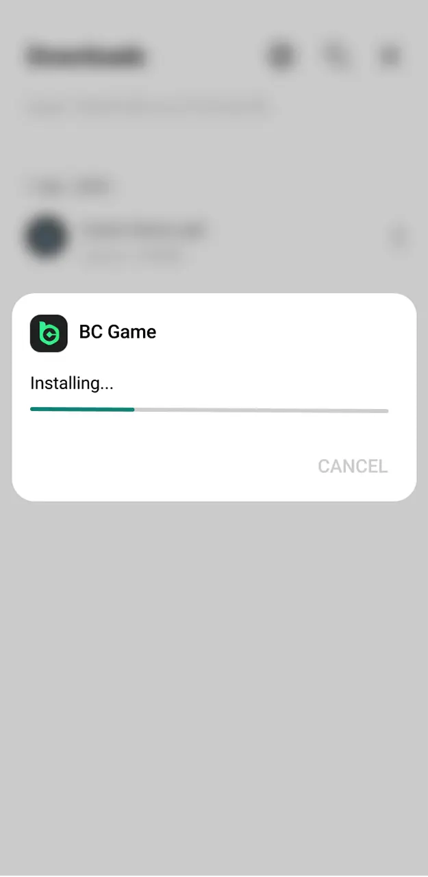 Complete the setup and use your credentials for BC Game app login.